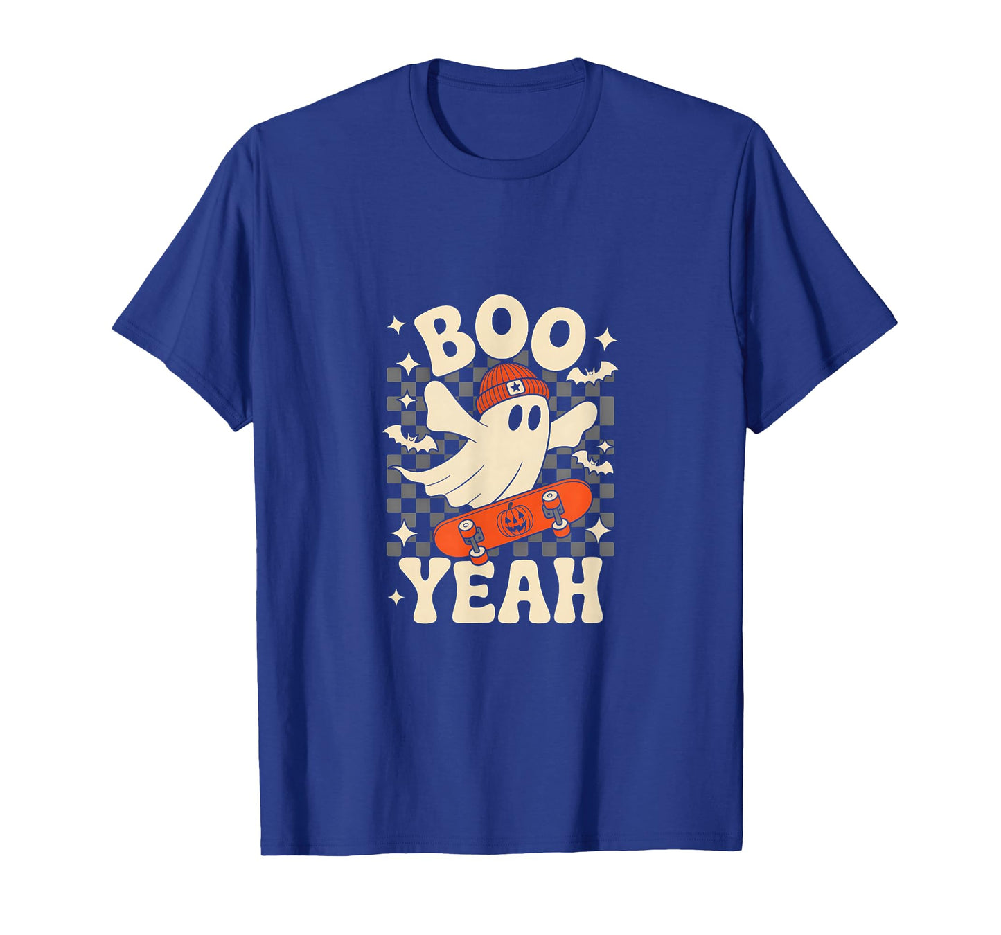 Boo Yeah Halloween Ghost Boys Retro Skateboard Toddler Kids T-Shirt