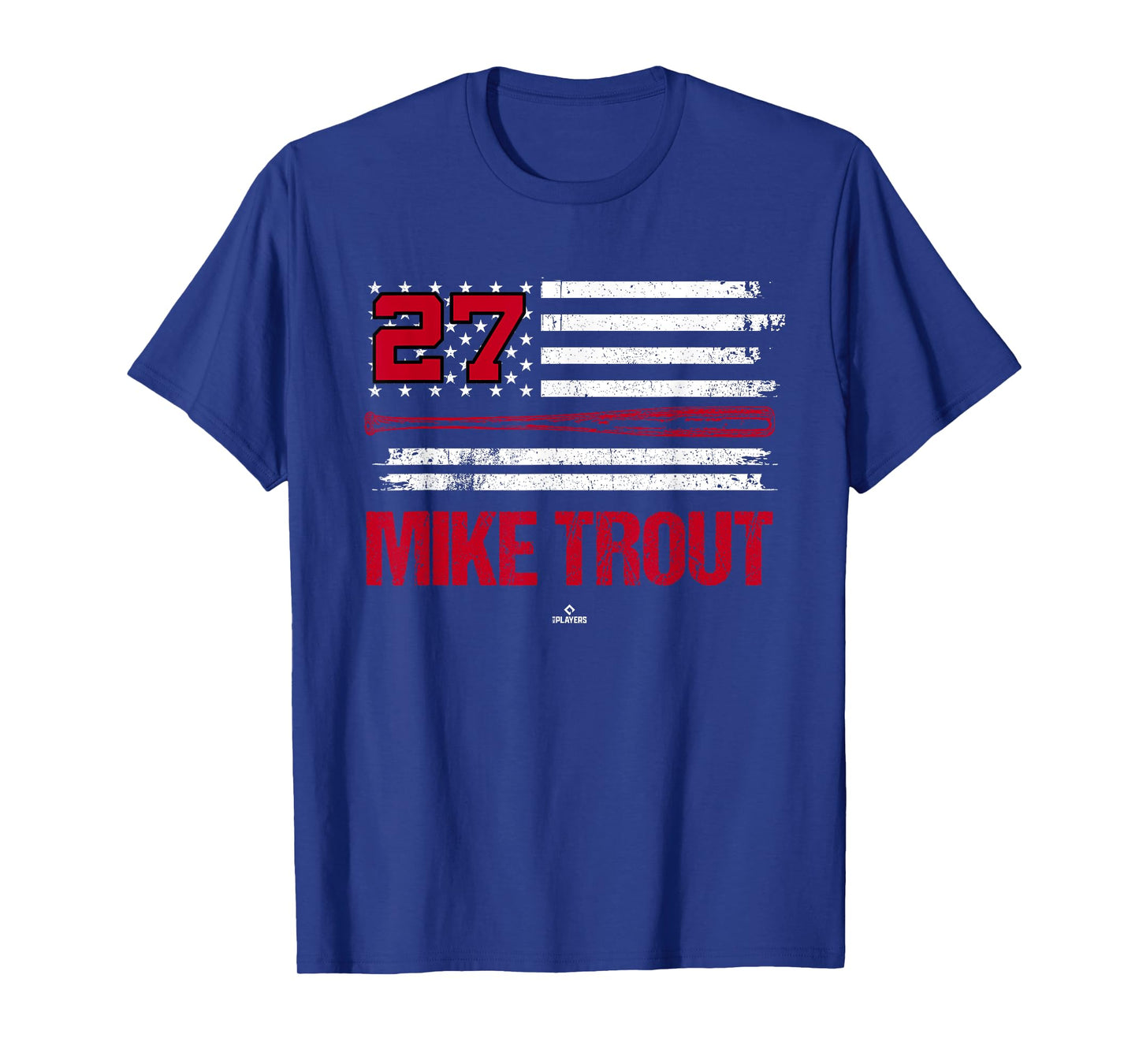 USA Flag Bat Mike Trout Los Angeles Baseball MLBPA T-Shirt