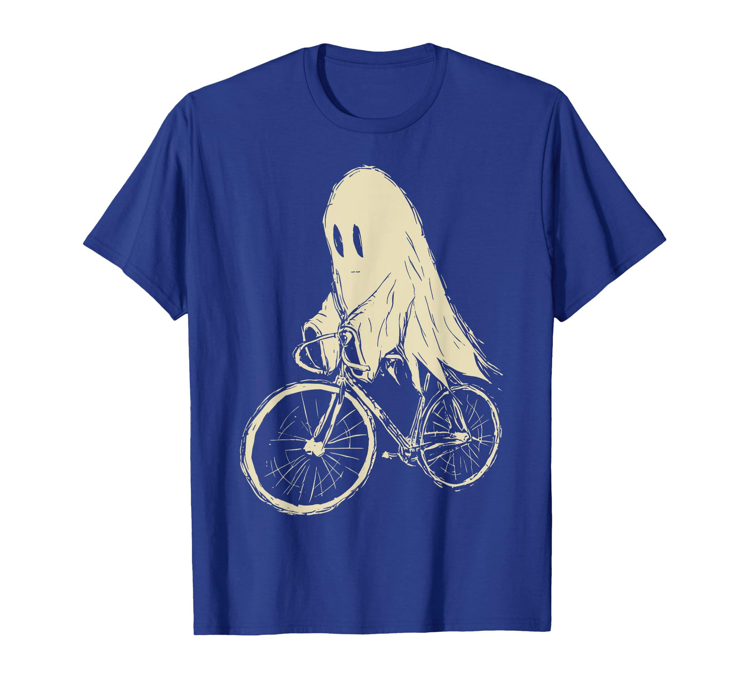 Vintage Ghost Riding Bicycle Cycing Biking Halloween T-Shirt