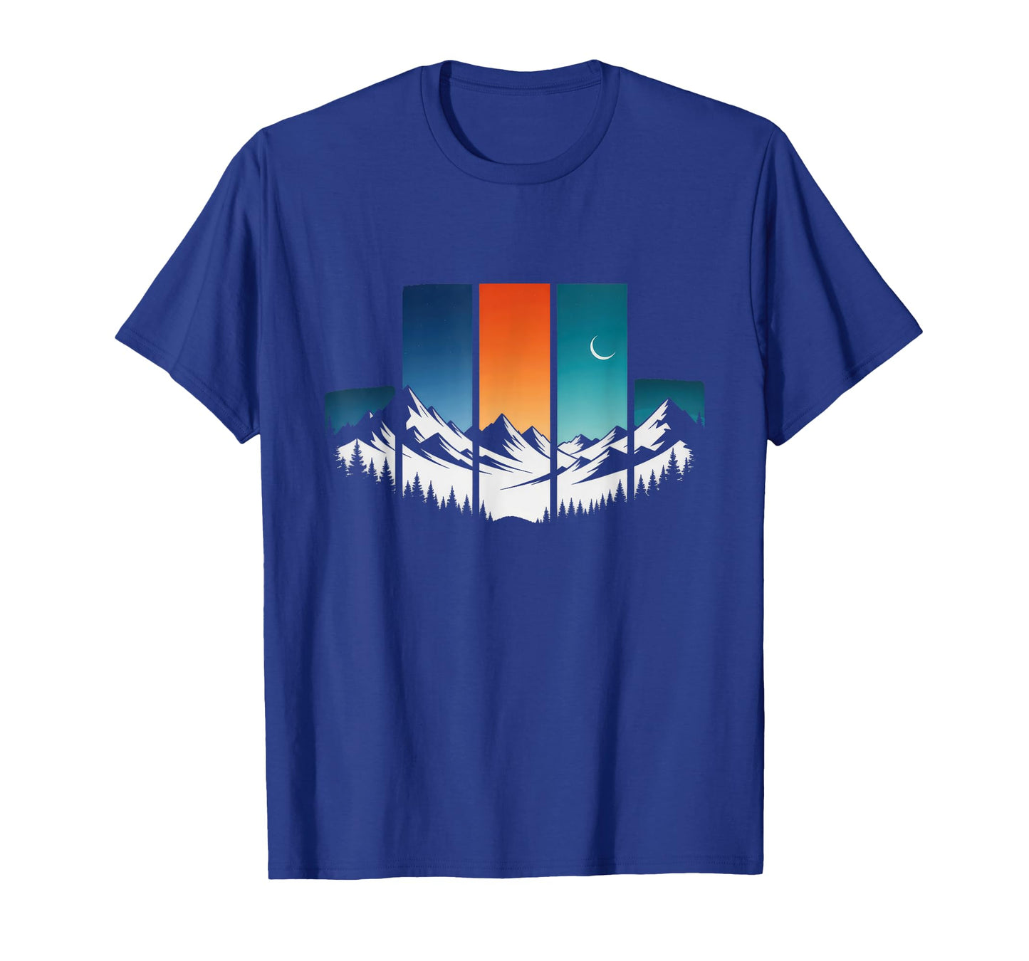 Trees Mountains Moon Adventure Outdoor Wildlife Forest T-Shirt