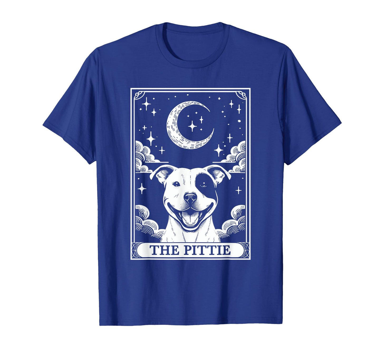 Tarot Card Vintage Crescent Moon Pit Bull Dog Pittie Mom T-Shirt for Men Women Kids