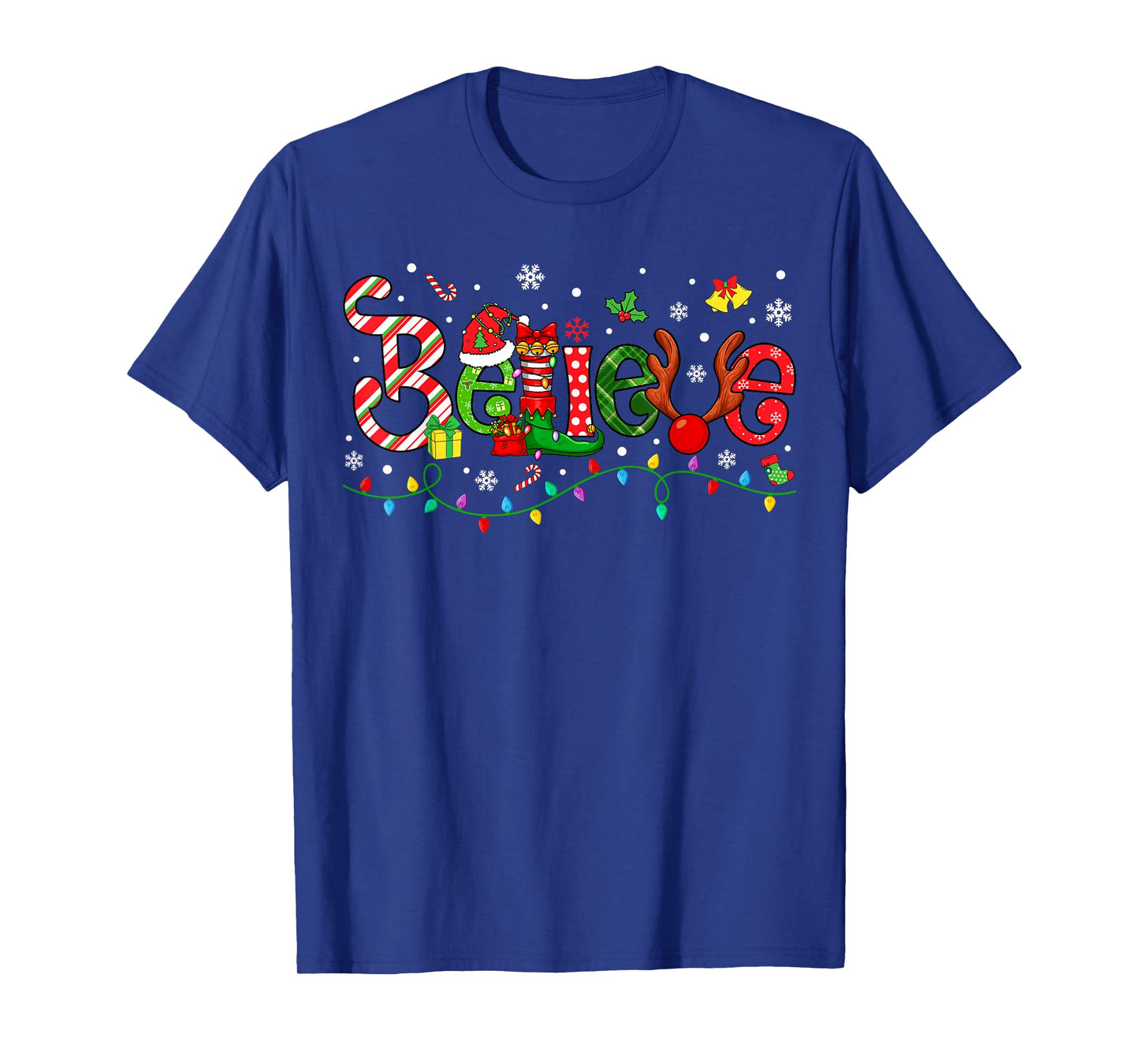 Believe Merry Christmas Santa Team Squad Matching Family T-Shirt