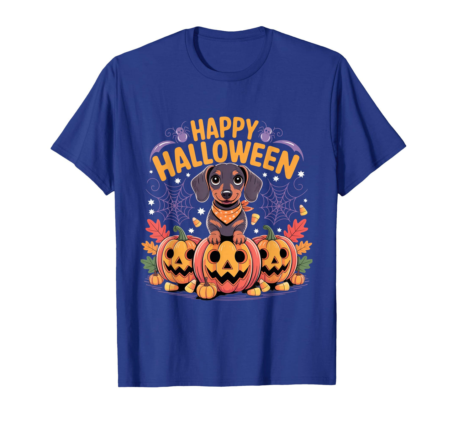 Weiner Dog Witch Happy Halloweenie Cute Halloween Dachshund T-Shirt