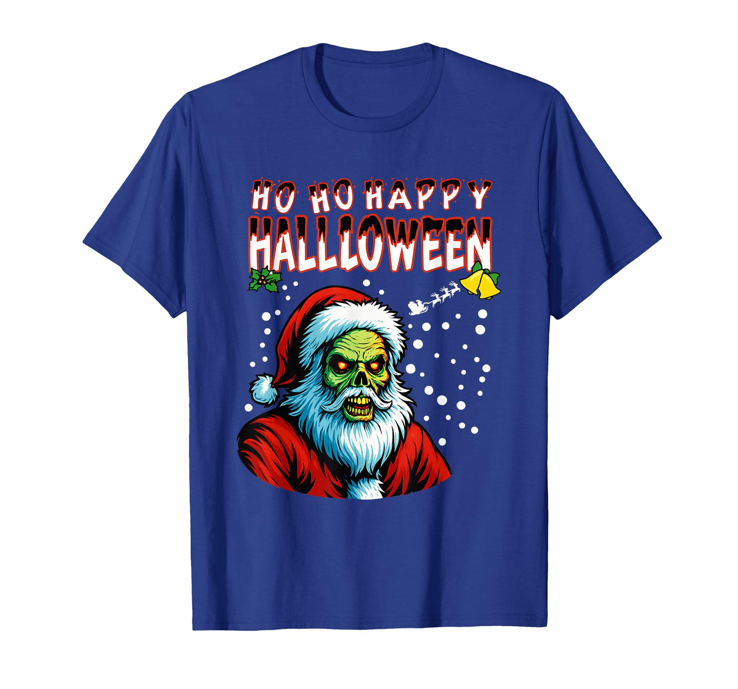 Zombie Ho Ho Happy Halloween Santa T-Shirt