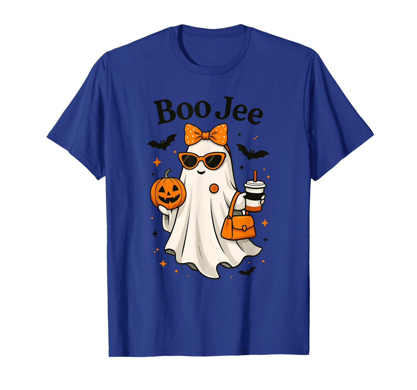 Coquette Leopard Ghost Coffee Boo-JEE Halloween Boujee T-Shirt