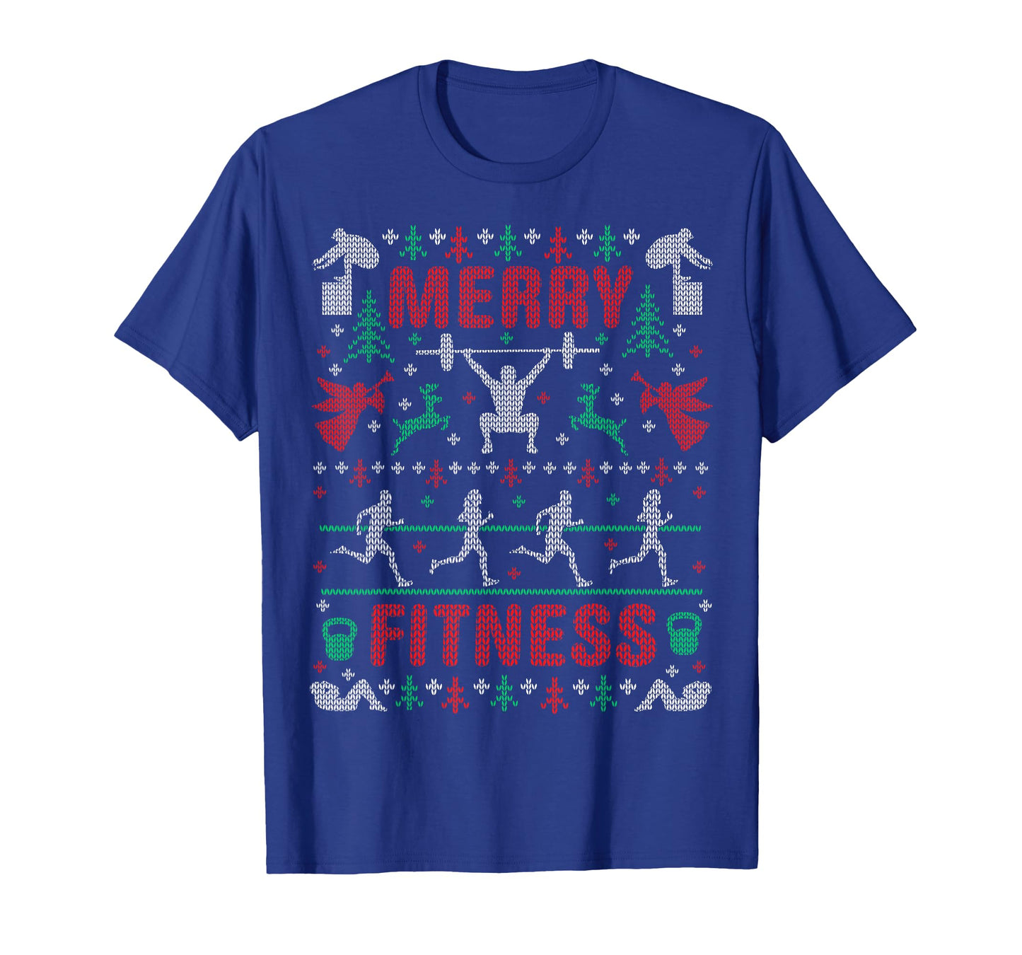 Merry Fitness Workout Ugly Christmas Sweater Party Gifts T-Shirt
