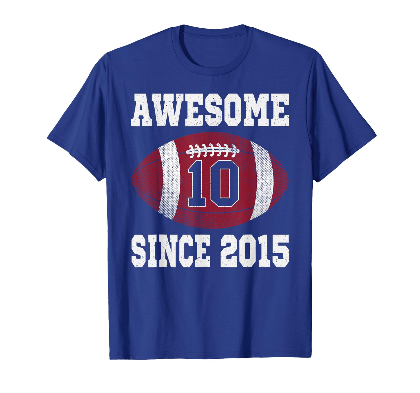 10th Birthday Football Player 10 Years Old Vintage Sports T-Shirt