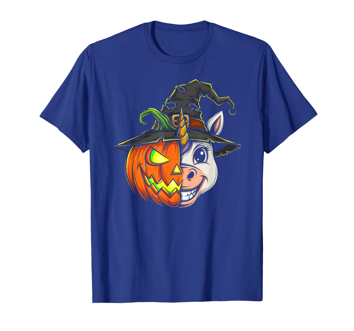 Unicorn Pumpkin Jack O Lantern Halloween Kids Mens Womens T-Shirt