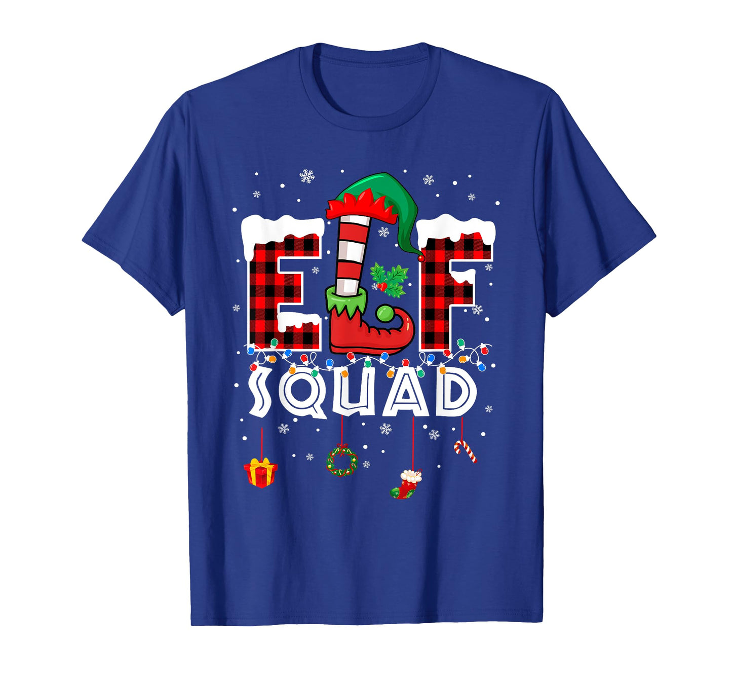 Funny Elf Squad Christmas Family Matching Pajamas Xmas Men T-Shirt