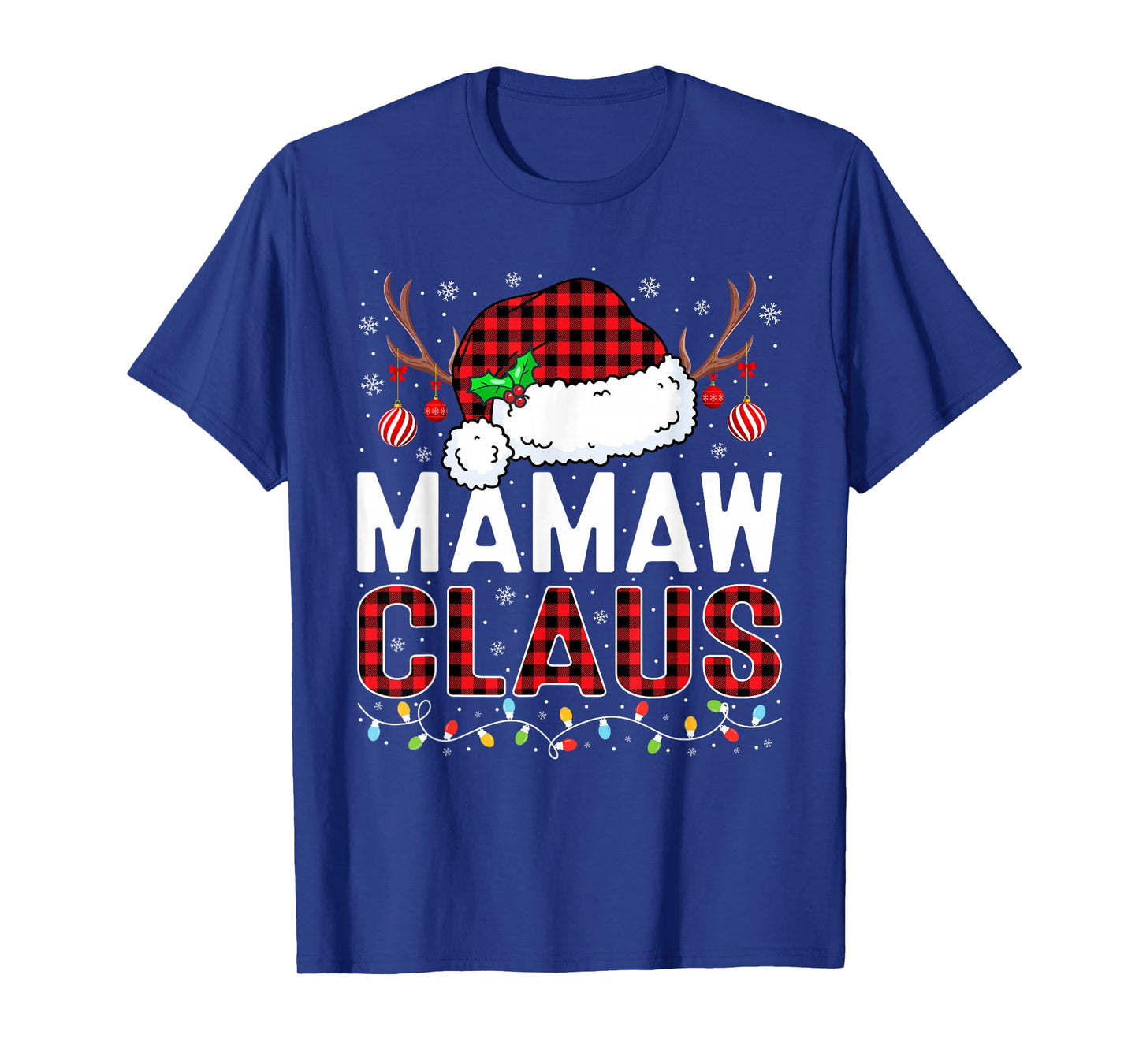 Christmas Lights Mamaw Claus Family Matching Xmas Pajama T-Shirt