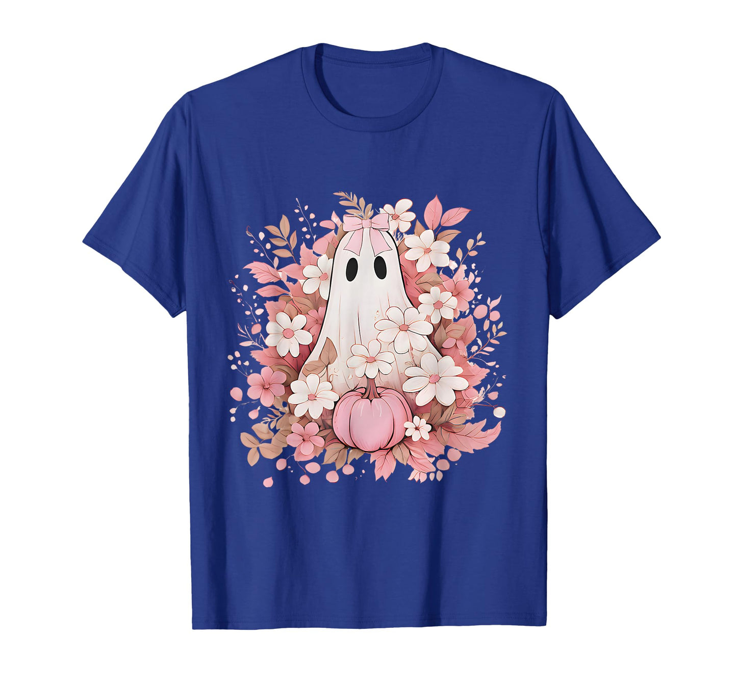 Halloween Shirt Floral Ghost Halloween Costume Girls Women T-Shirt