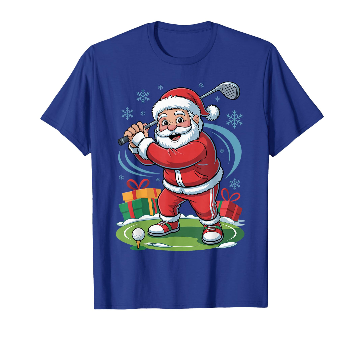 Santa Playing Golf Funny Holiday Christmas Xmas Pajama T-Shirt