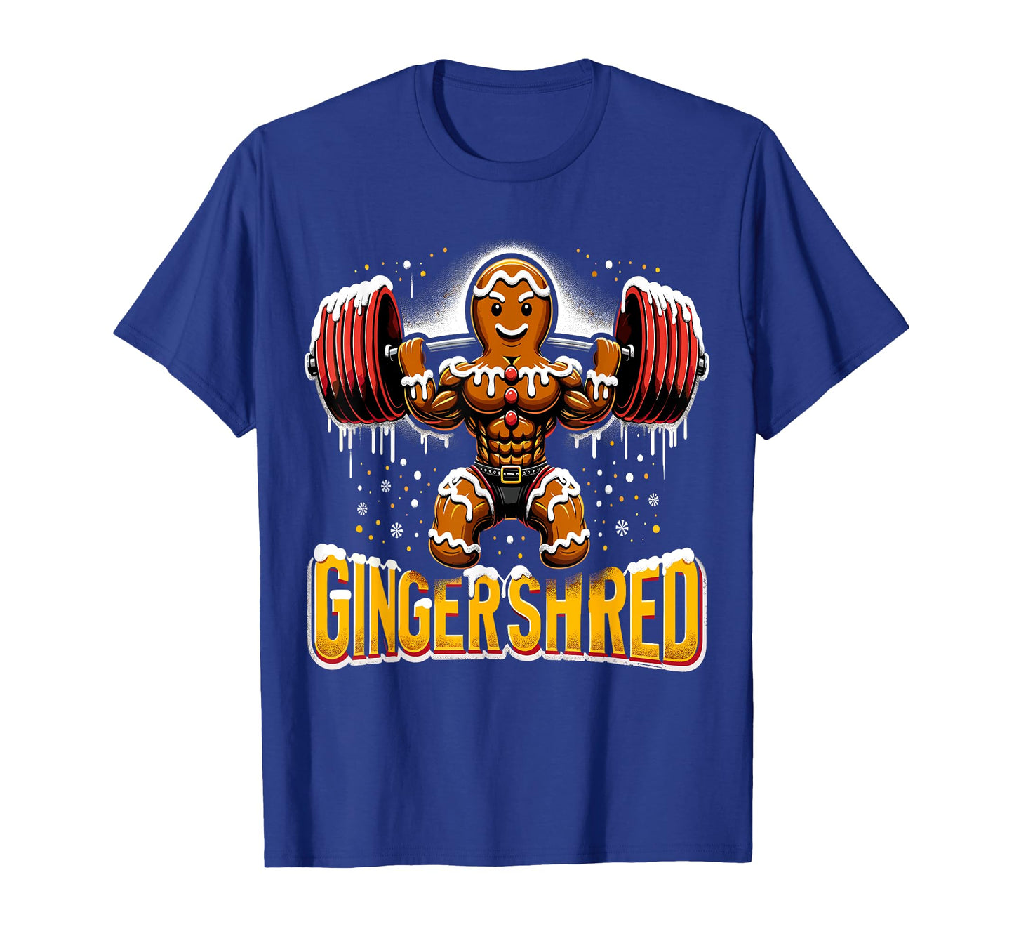 Christmas Bodybuilding Gingershred Funny Gingerbread Gym T-Shirt