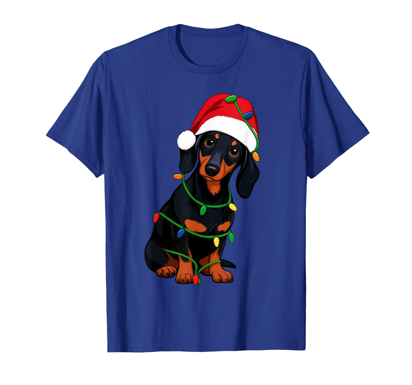 Dachshund Christmas Tree Lights Holiday Dog Lover T-Shirt