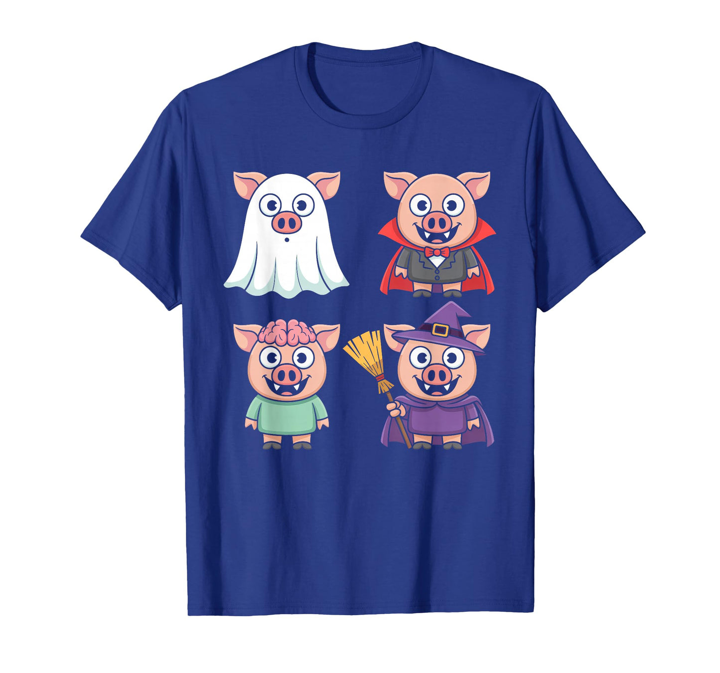 Pig Spooky Witch Boo Zombie Cute Pig Halloween Boys & Girls T-Shirt