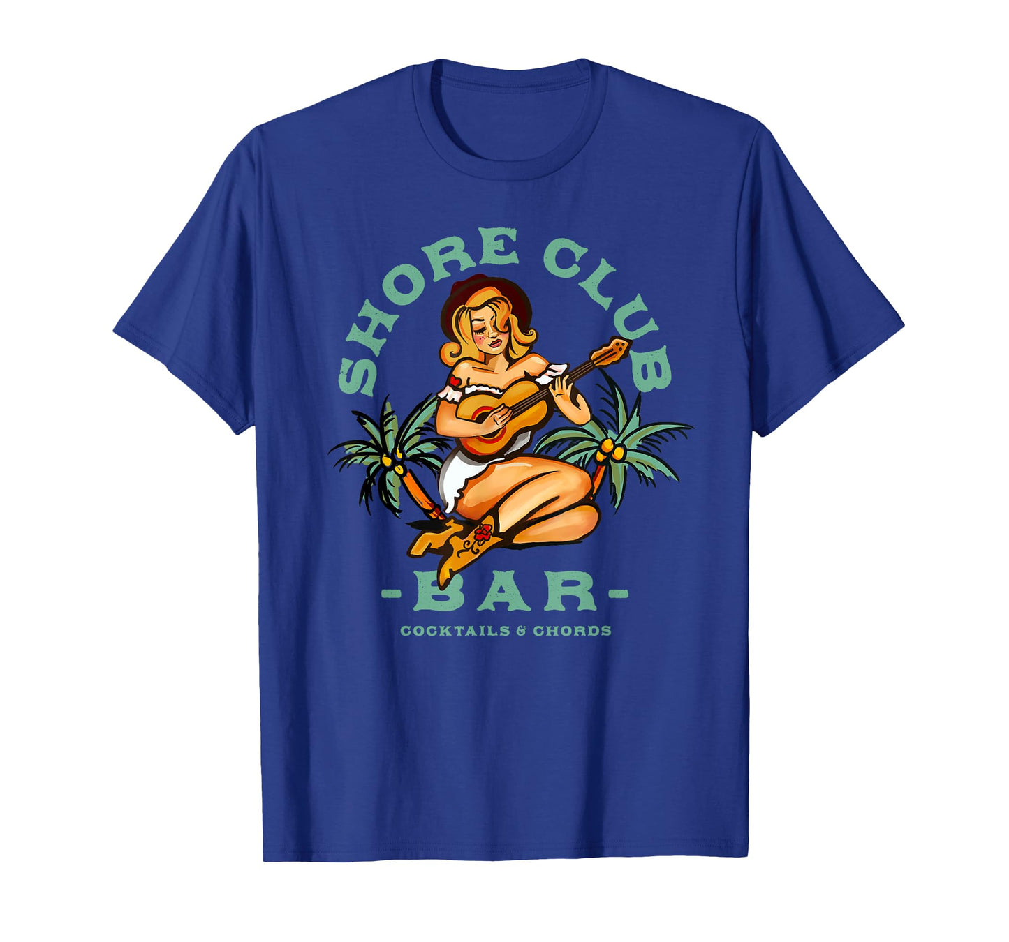 Beachy Summer Tiki Cocktail Bar Music Shirt Beach Vacation T-Shirt
