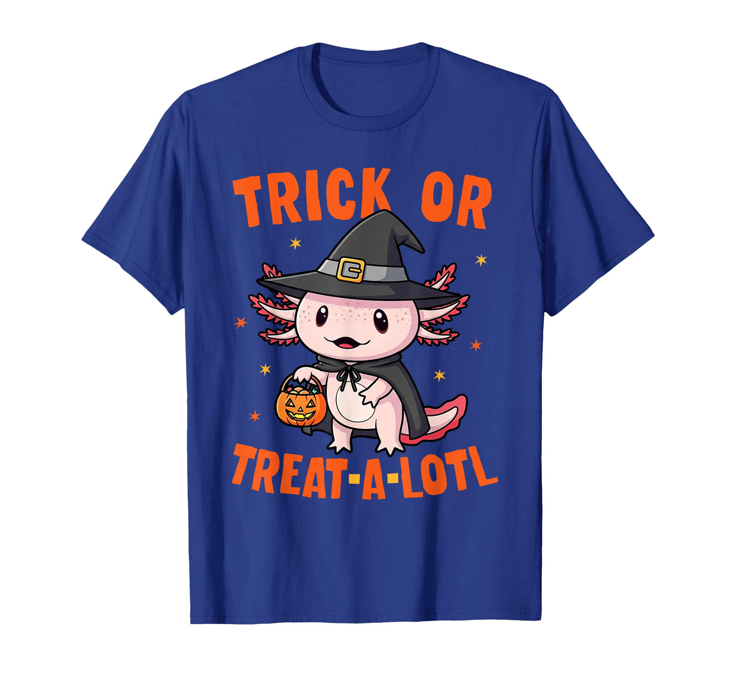 Trick or Treat A Lotl Axolotl Halloween Costume Witch Girls T-Shirt