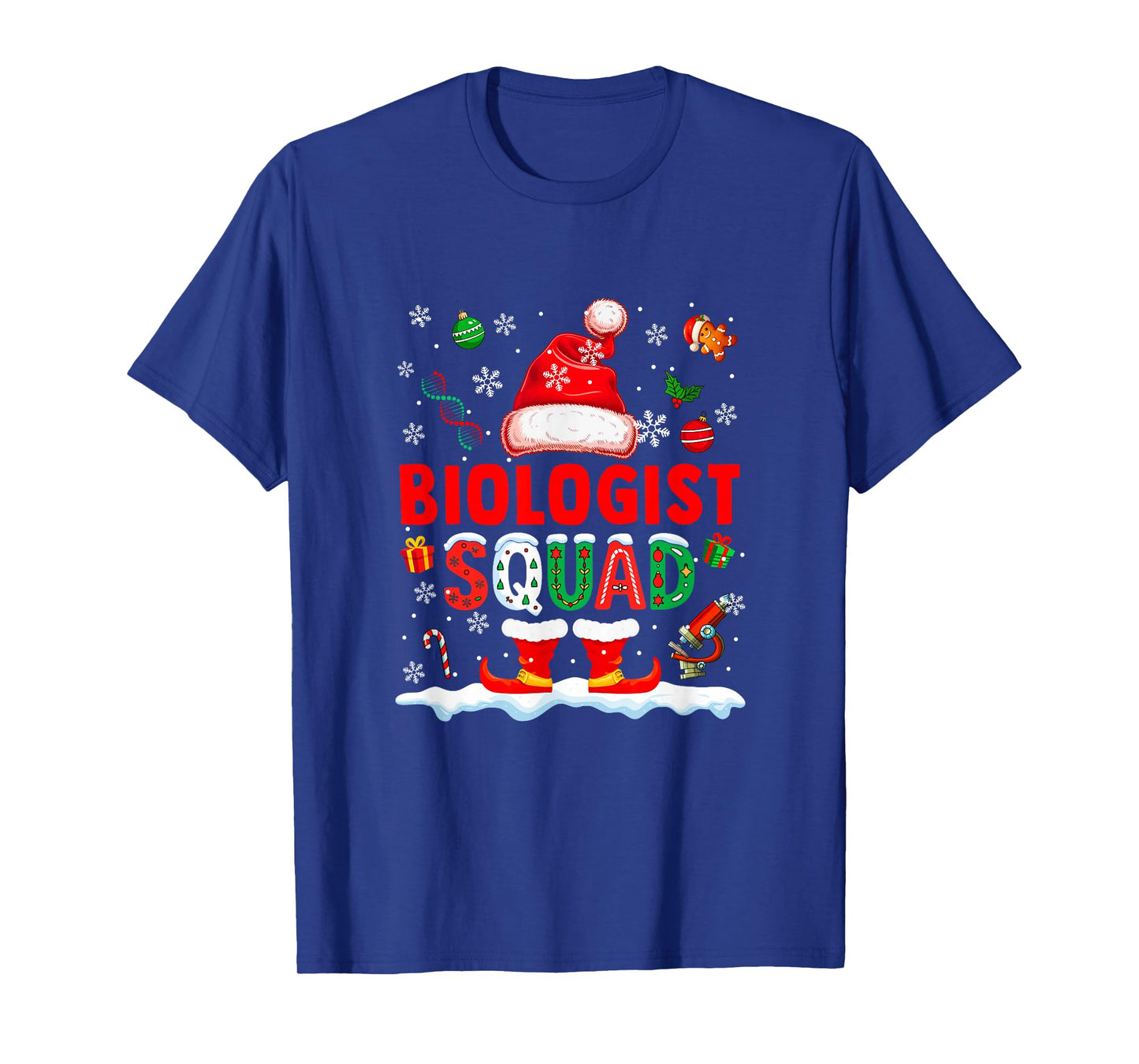 Biologist Squad Men Job Christmas Santa Costume Bow Tie T-Shirt