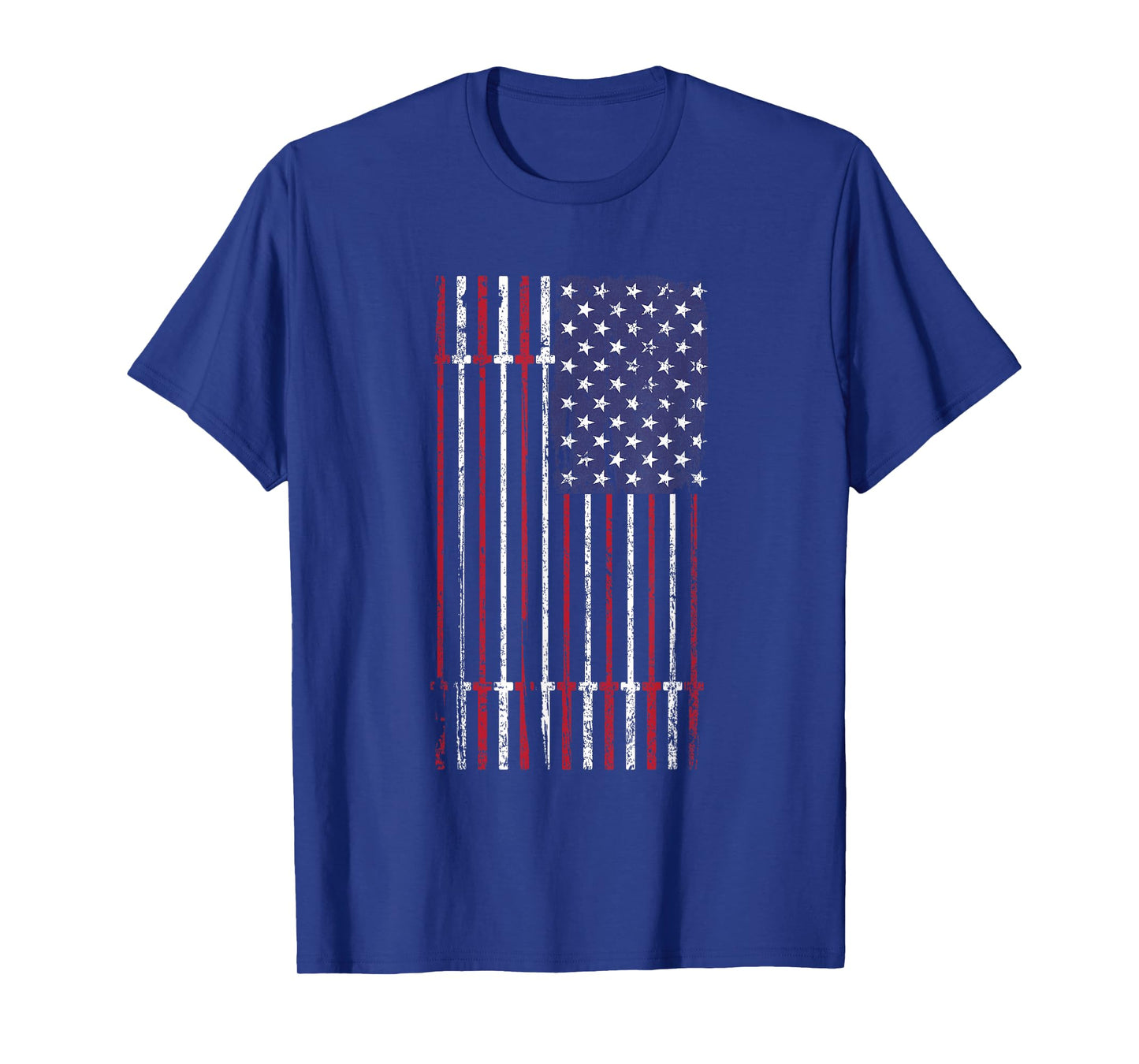 USA Flag Barbell T-Shirt for Women Men