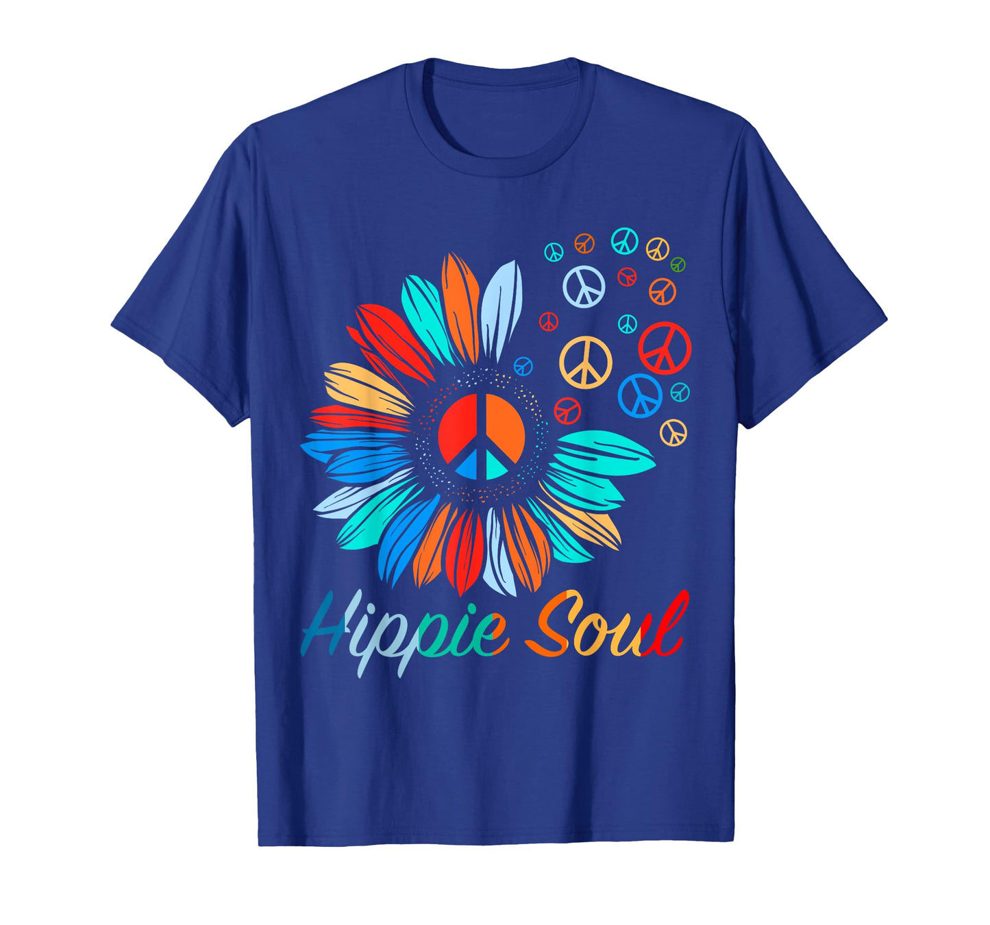 Cool Daisy Peace Sign Hippie Soul Symbol and Flower Womens T-Shirt