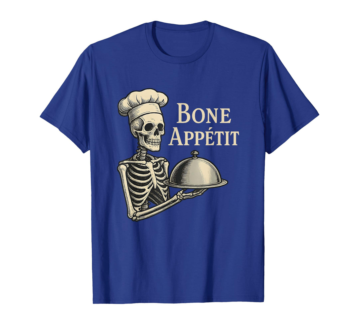 Funny Skeleton Chef Pun Bone Appetit Halloween Spooky Foodie T-Shirt