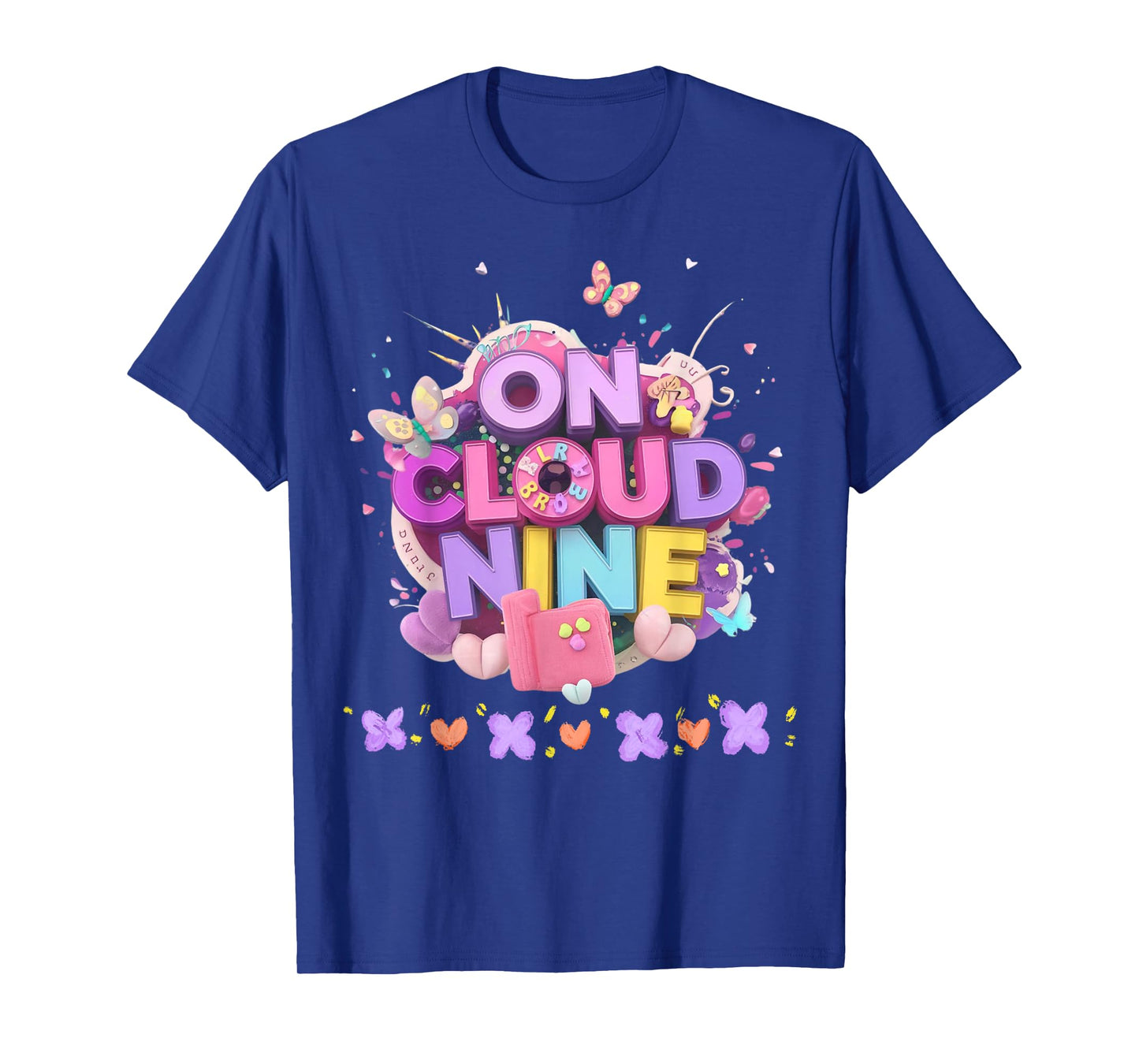 Happy 9th Lovely Birthday On Cloud Nine Pastel 9 Years Old T-Shirt