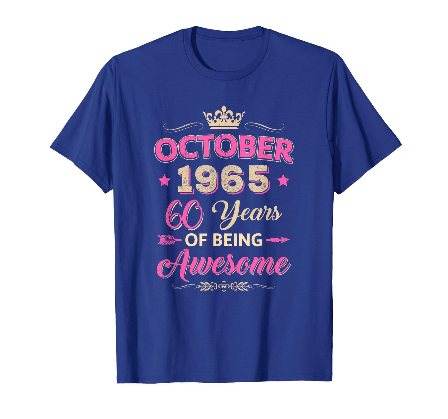 October 1965 60 Years of Being Awesome Retro 60Th Birthday T-Shirt