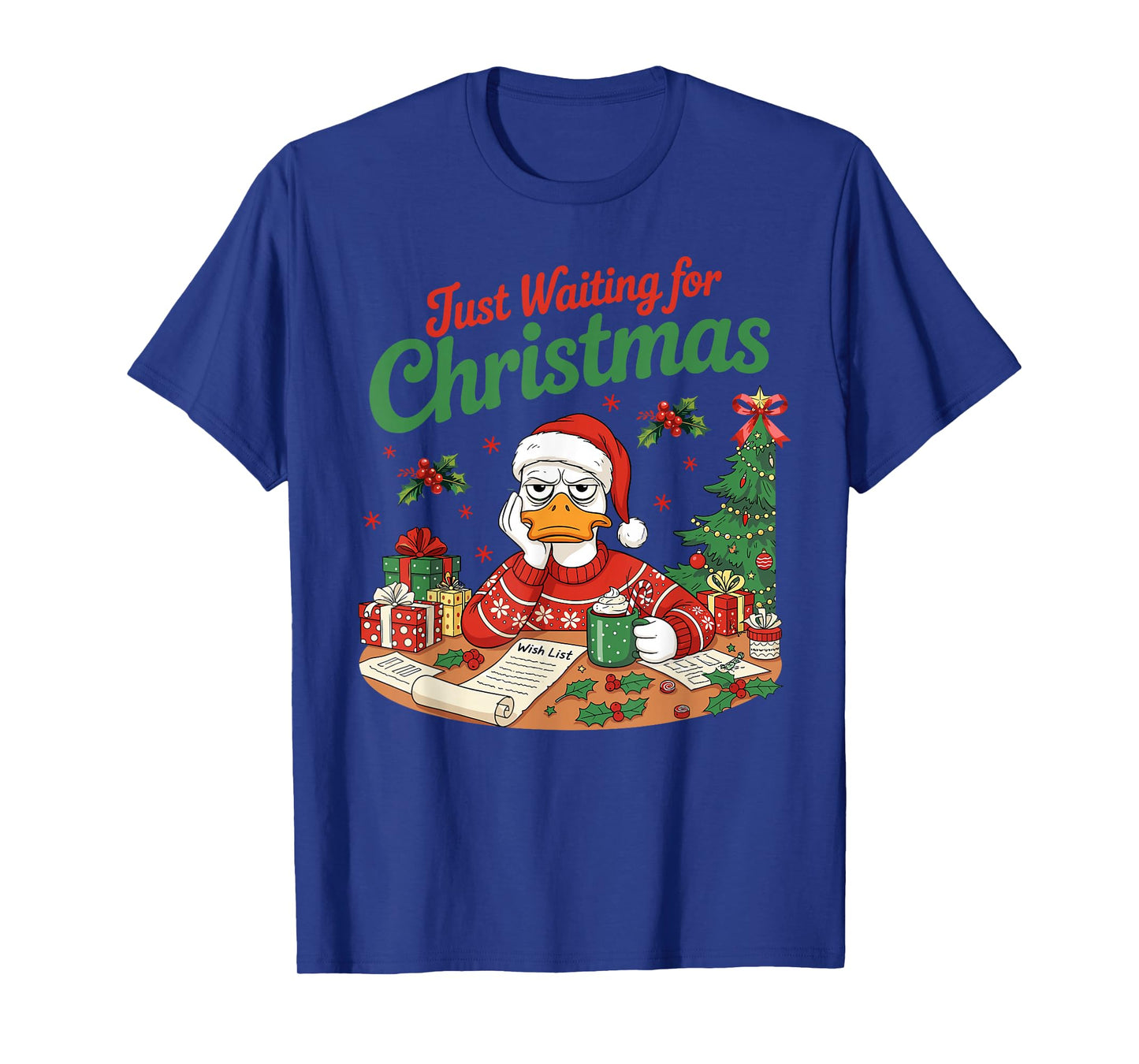 Just Waiting for Christmas Grumpy Goose T-Shirt