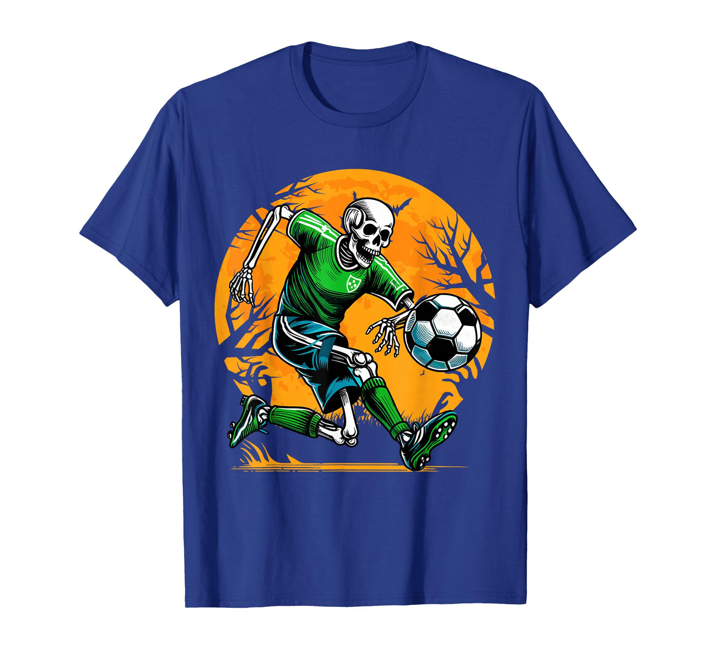 Soccer Skeleton Halloween Football Spooky Boys Soccer Player T-Shirt