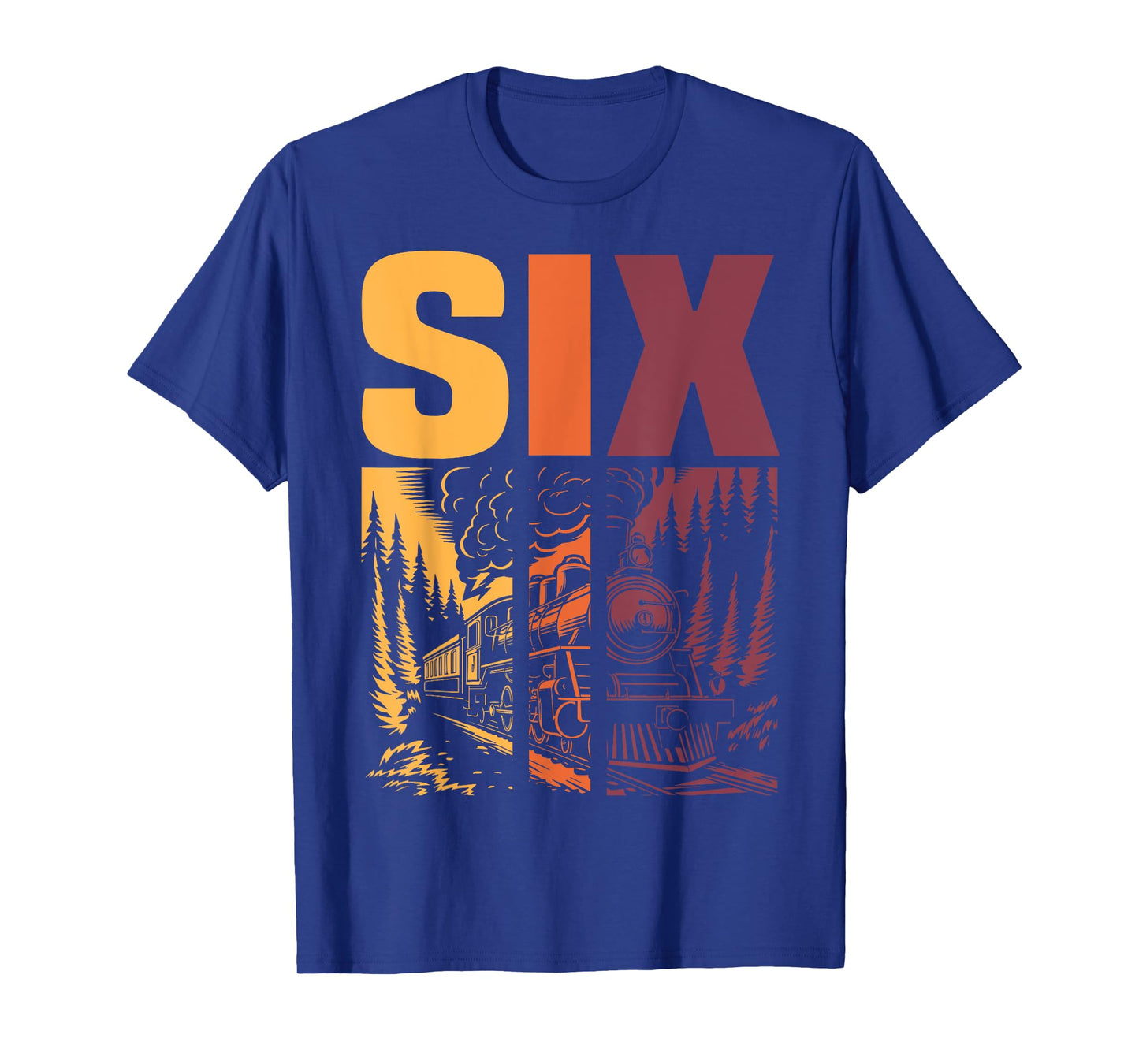 Vintage Train 6th Birthday Six Year Old Boys Locomotive T-Shirt