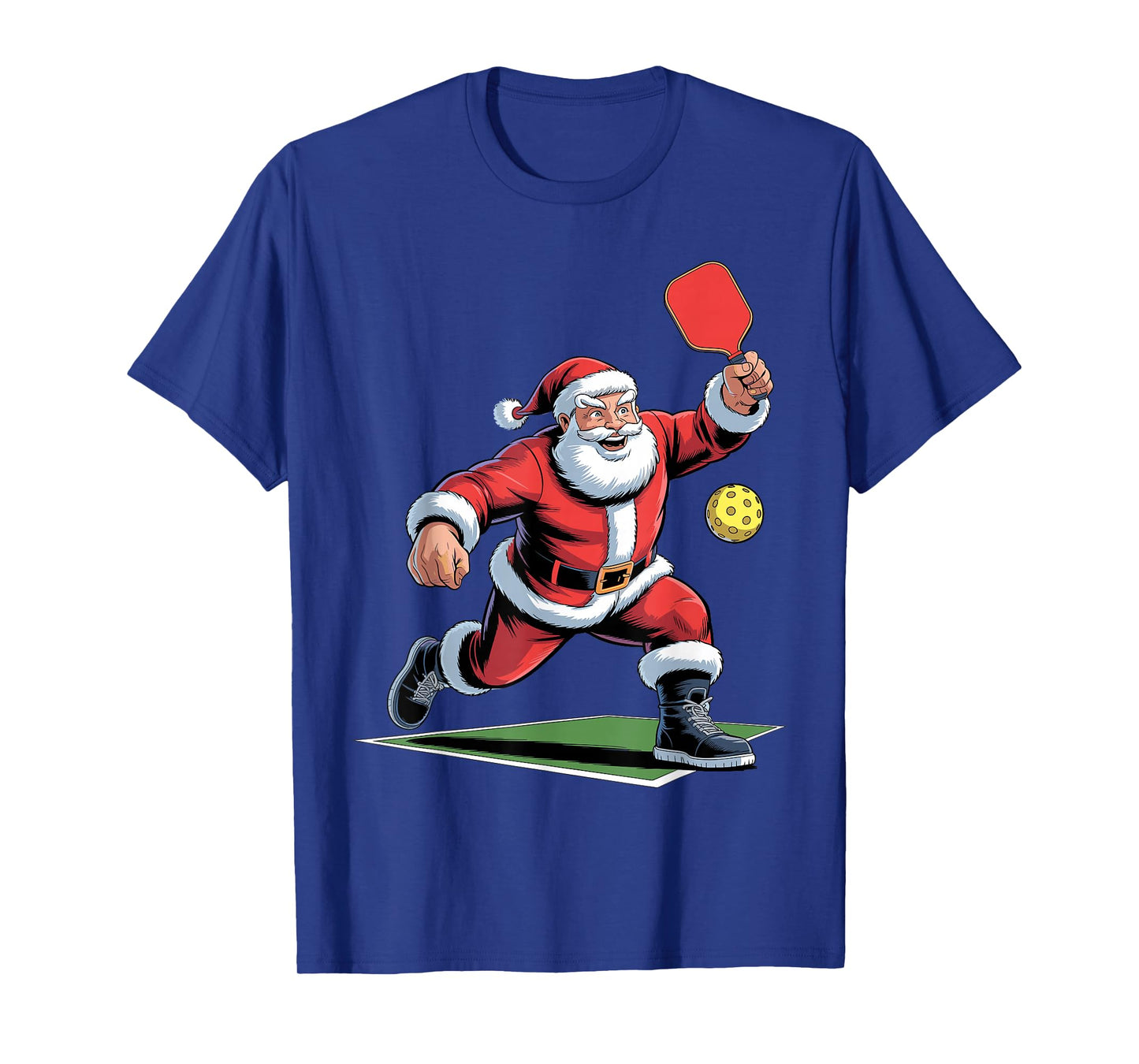 Funny Santa Playing Pickleball Holiday Christmas Xmas Pajama T-Shirt