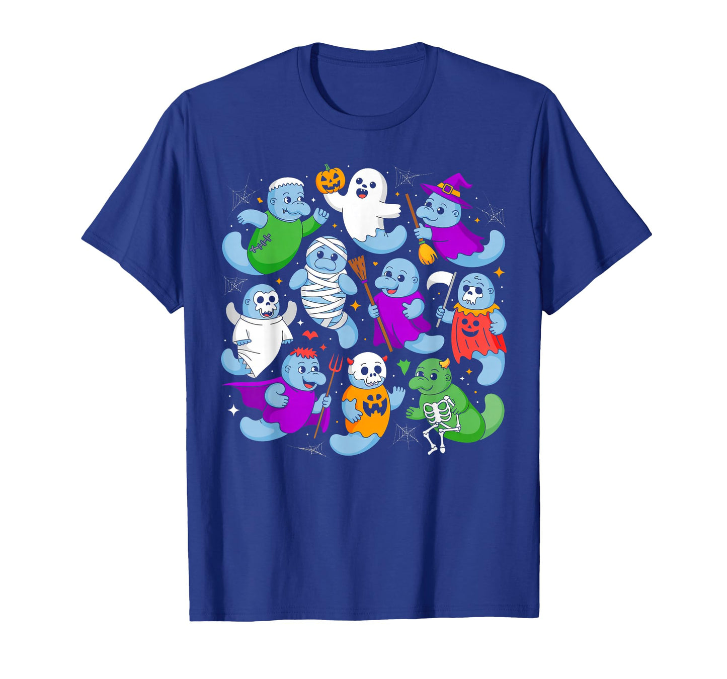 Spooky Cute Manatees Funny Halloween Animal Squad T-Shirt