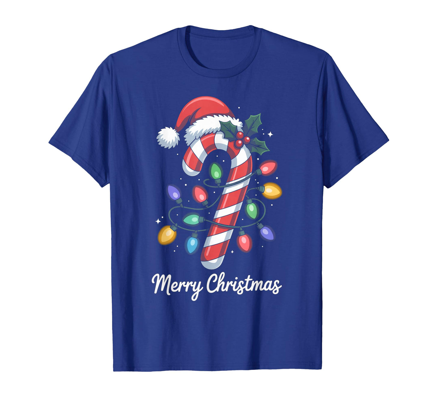 Merry Christmas Candy Cane Santa Hat Holiday Kids Toddler T-Shirt