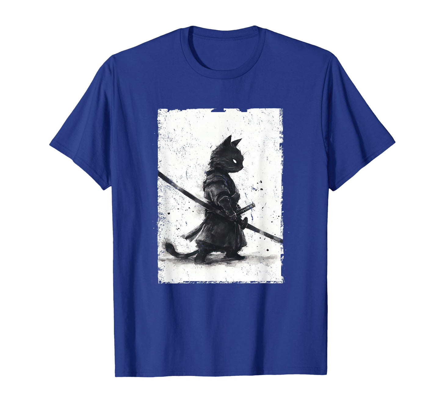 Vintage Samurai Cat Graphic Art Japanese Ukiyo-e T-Shirt