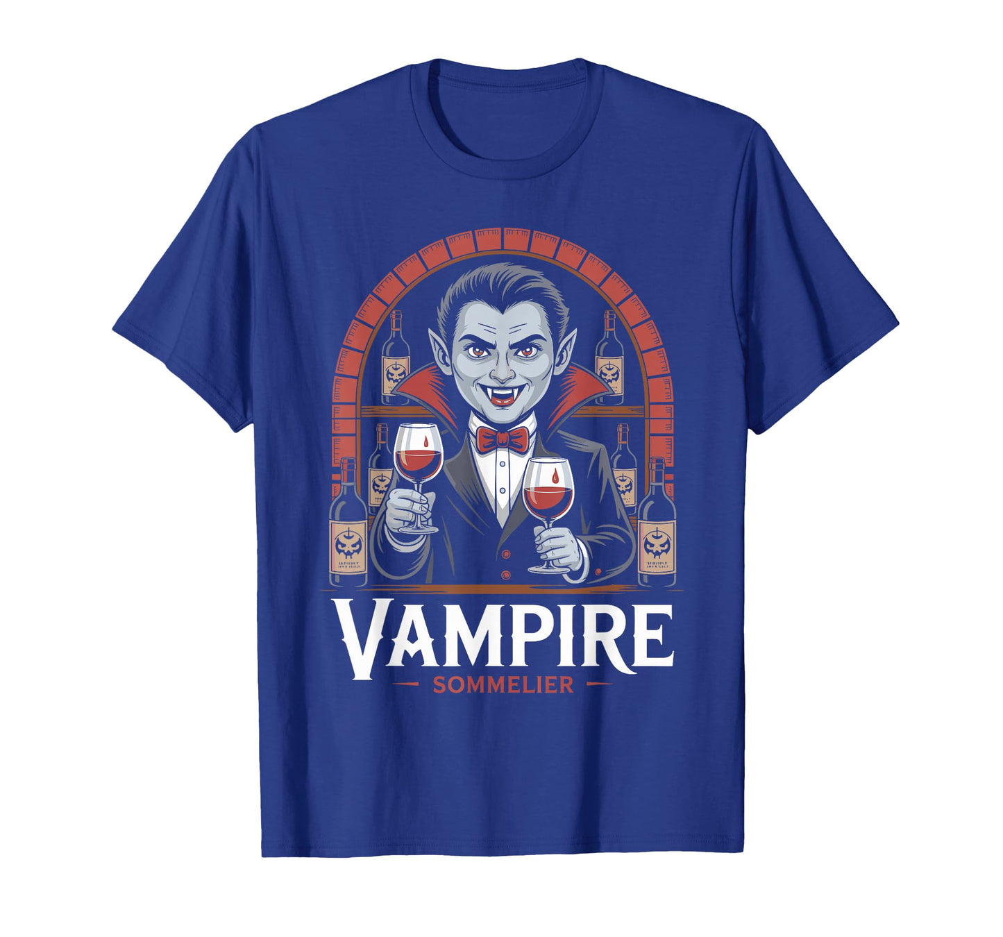 Vampire Sommelier Wine Lover Halloween Spooky Drink T-Shirt