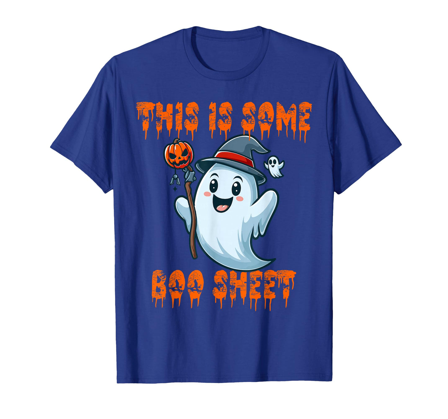 Funny Halloween Ghost Crew Orange Pumpkin Party for Kids T-Shirt