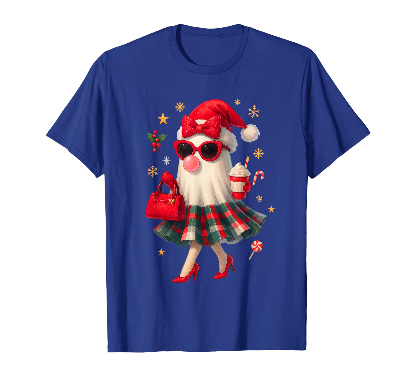 Retro Santa Girl Christmas Cute Xmas Boojee Women T-Shirt