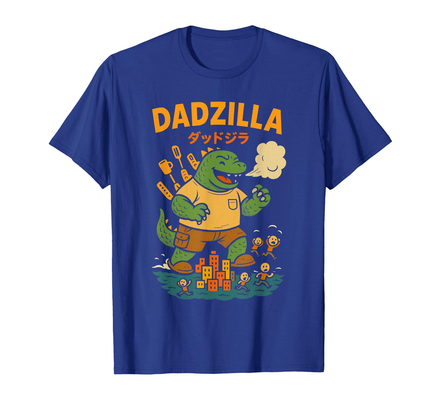 Dadzilla Funny Cartoon Gift for Dad Retro Vintage T-Shirt