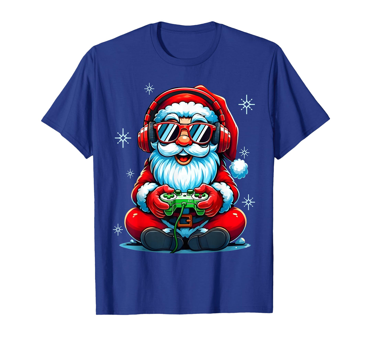 Merry Christmas Gamer Boys Mens Video Game Santa Claus T-Shirt