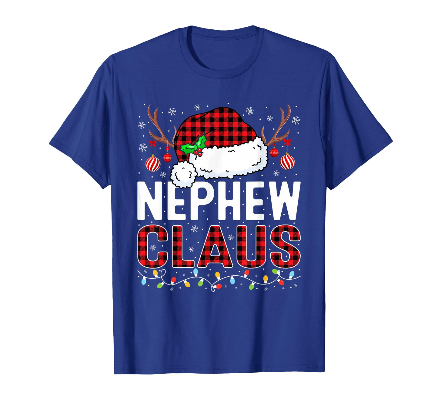 Christmas Lights Nephew Claus Family Matching Xmas Pajama T-Shirt