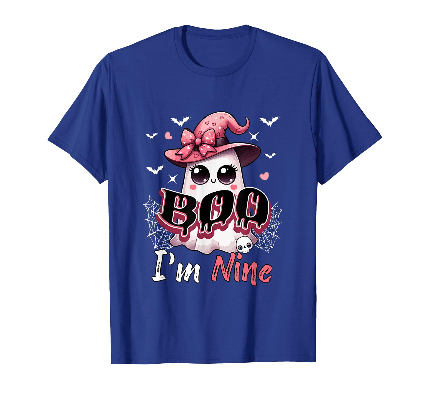 Boo I'm Nine Halloween 9th Birthday Boo As Witch Lover Kids T-Shirt