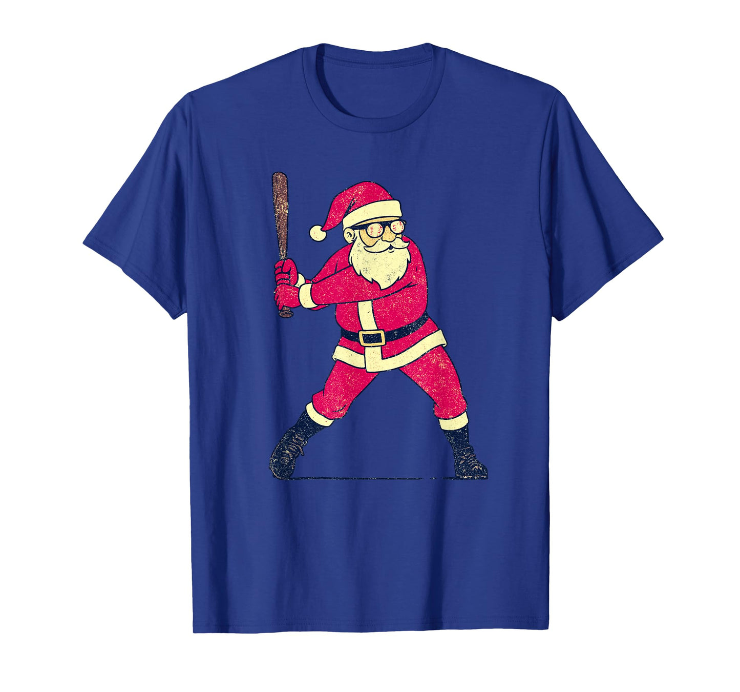 Santa Claus Playing Baseball Xmas Holiday Funny Christmas T-Shirt