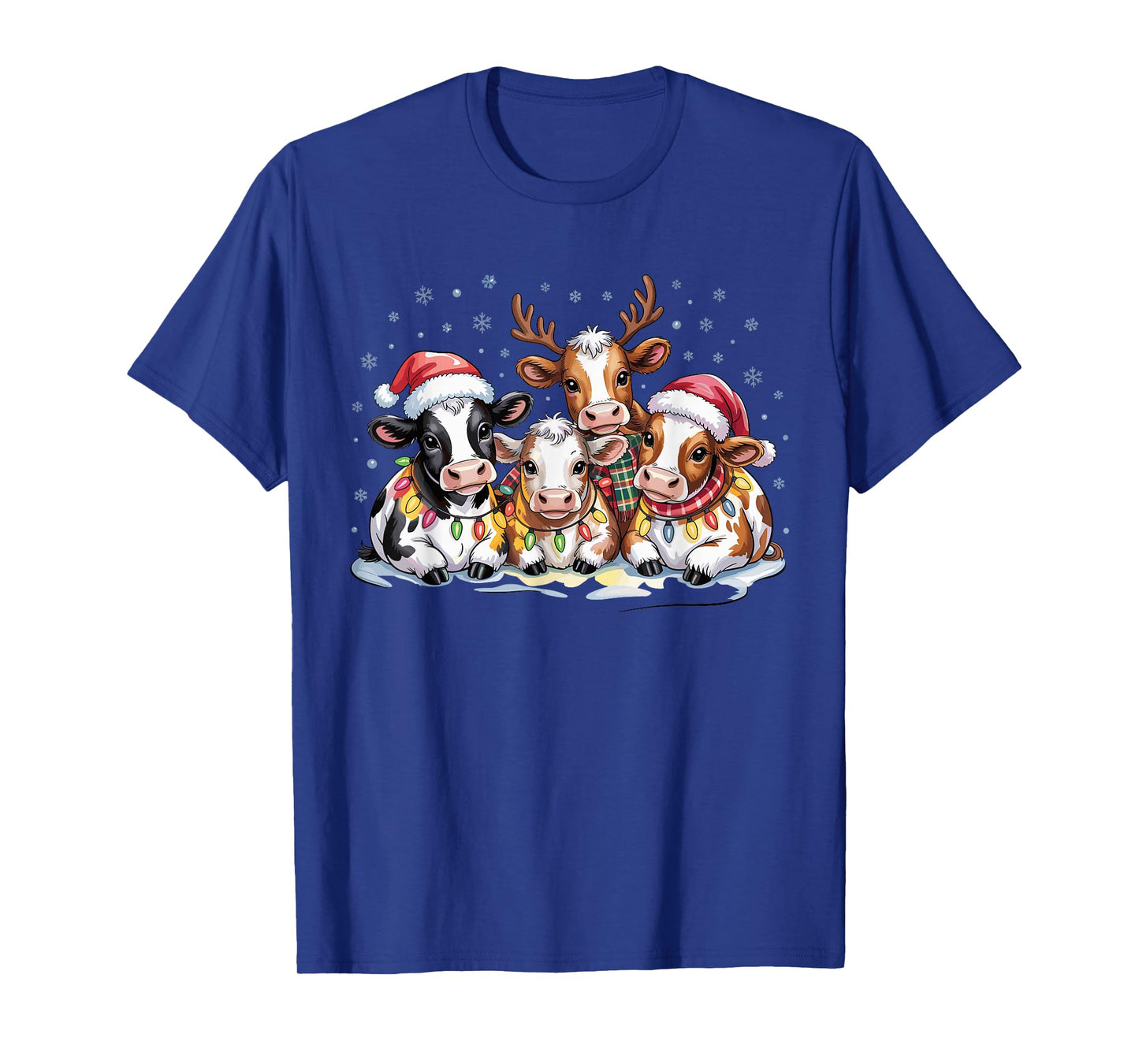 Cute Cow Christmas Funny Farm Animal Lovers Holiday Pajamas T-Shirt