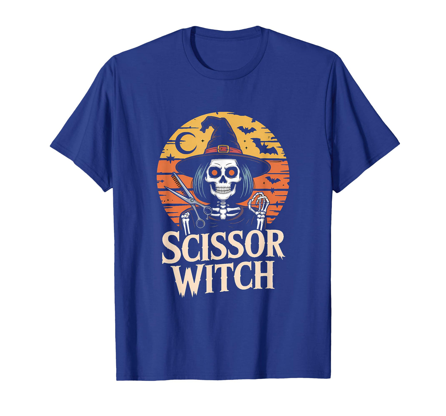 Scissor Witch Design for Tattooed Hairstylist Halloween T-Shirt