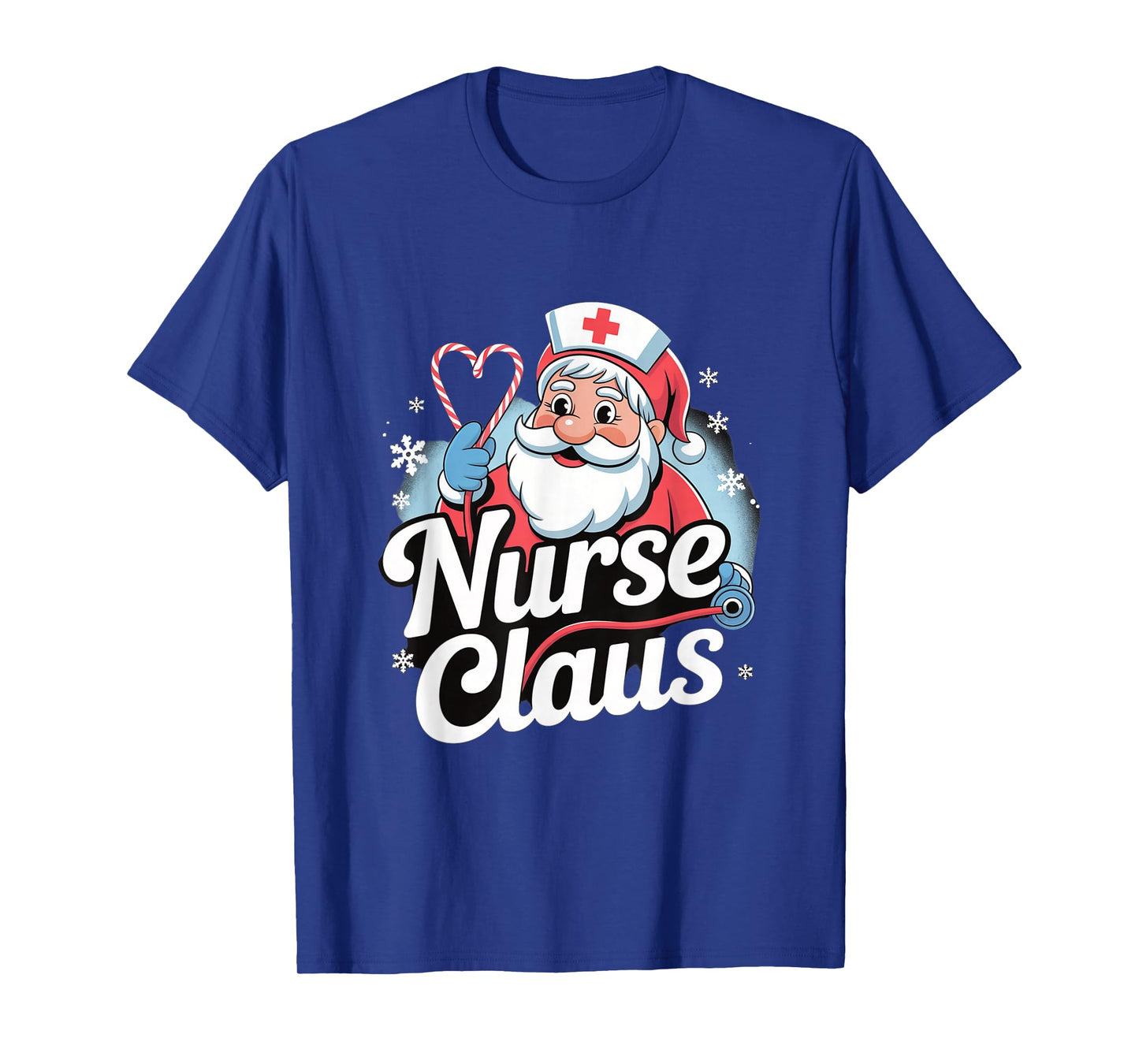 Nurse Claus Christmas Design with Santa Hat and Candy T-Shirt