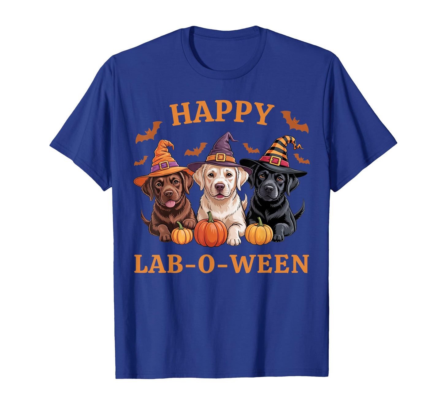 Happy Lab-O-Ween Labrador Pumpkin Witch Hat Spooky Squad T-Shirt