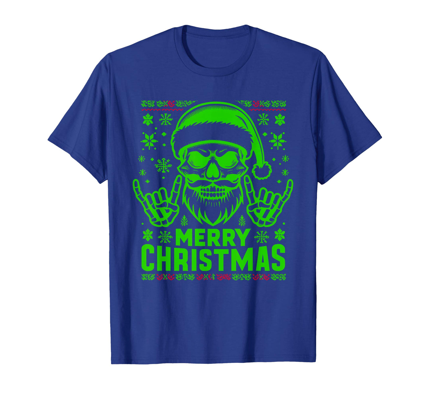 Santa Skull Christmas Horror Heavy Metal Lover Punk T-Shirt