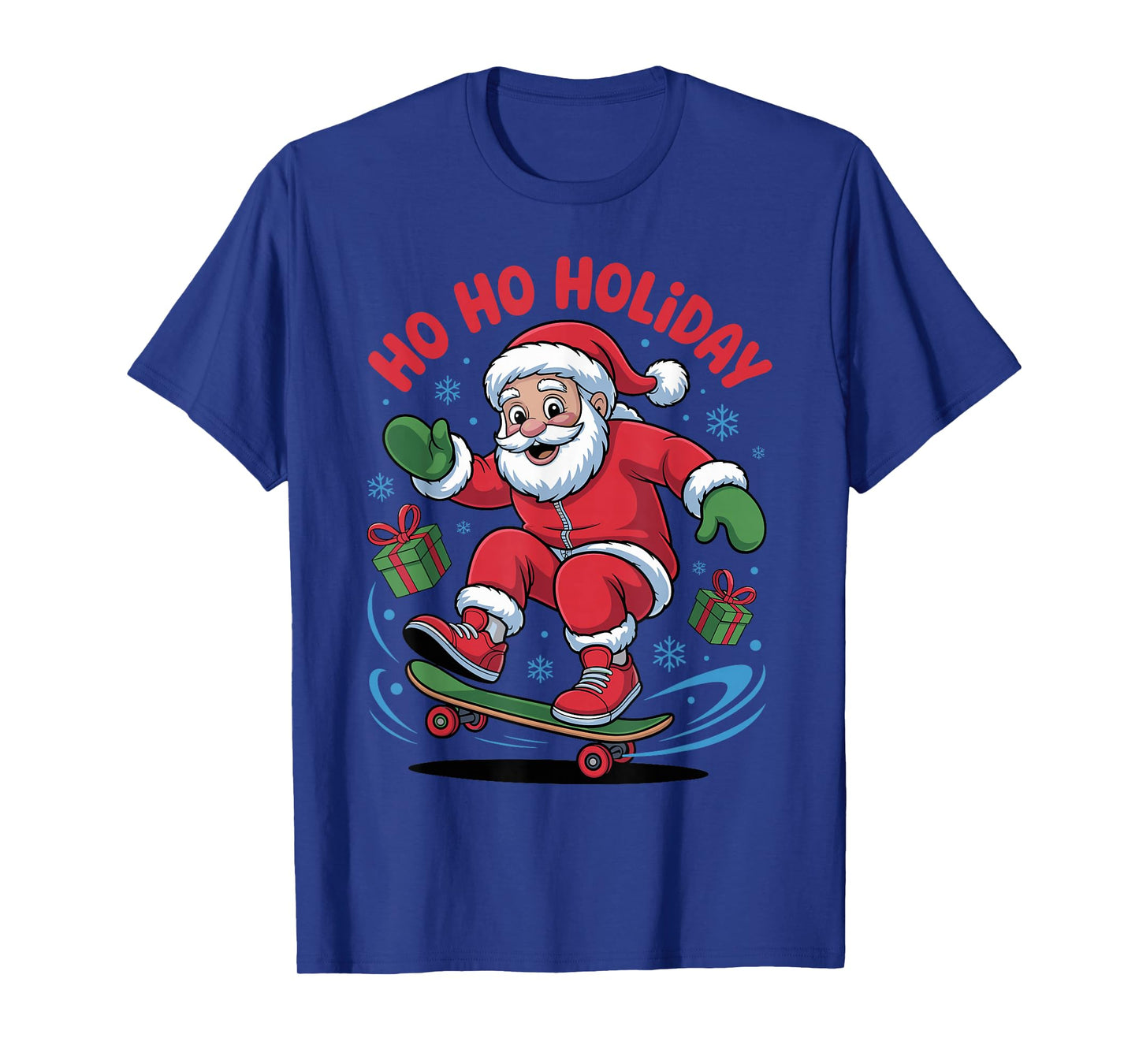 Santa Skater Skateboarding Lover Funny Christmas Xmas Pajama T-Shirt
