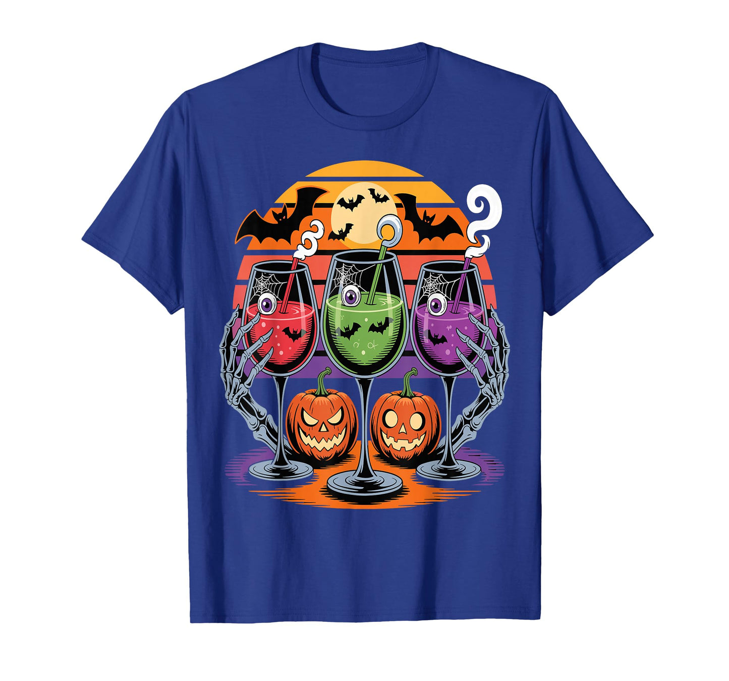 Glasses of Wine Halloween Costume Funny Spooky Tee T-Shirt