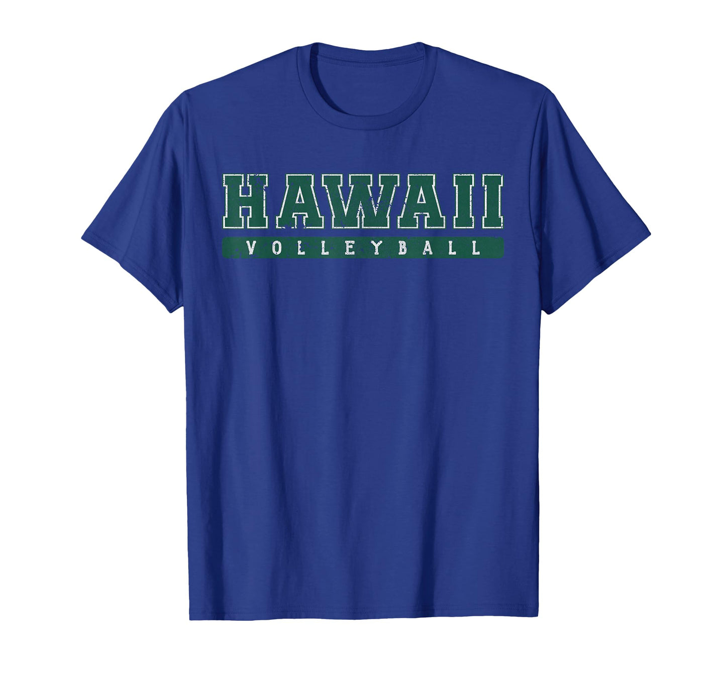 Hawaii Volleyball Green Vintage Text T-Shirt